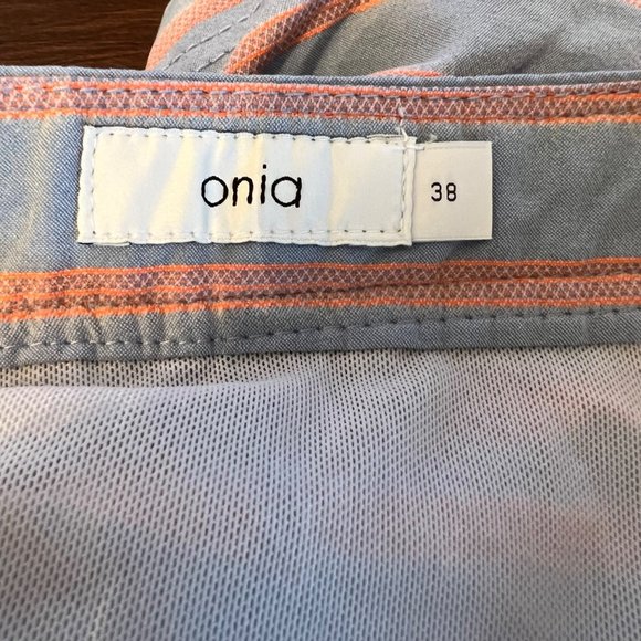 Onia The‎ Calder Gray Multi Stripe Striped Swim Trunks Shorts 38 Lined Pockets - Picture 6 of 7